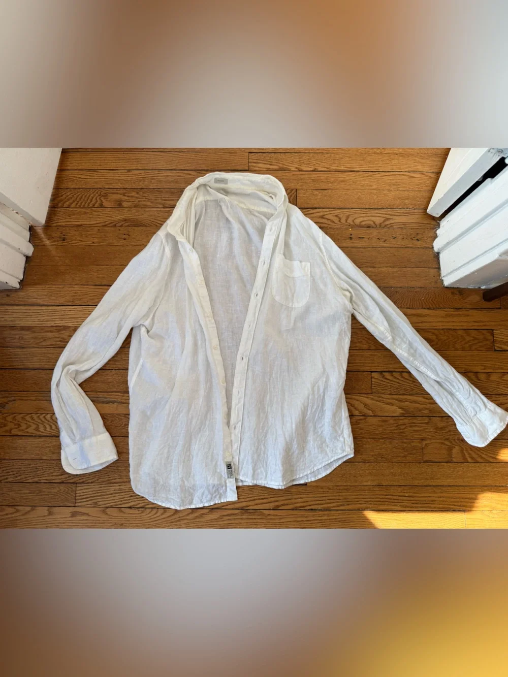 J Crew White Lightweight Linen Button Down Shirt - Size 2XLT
